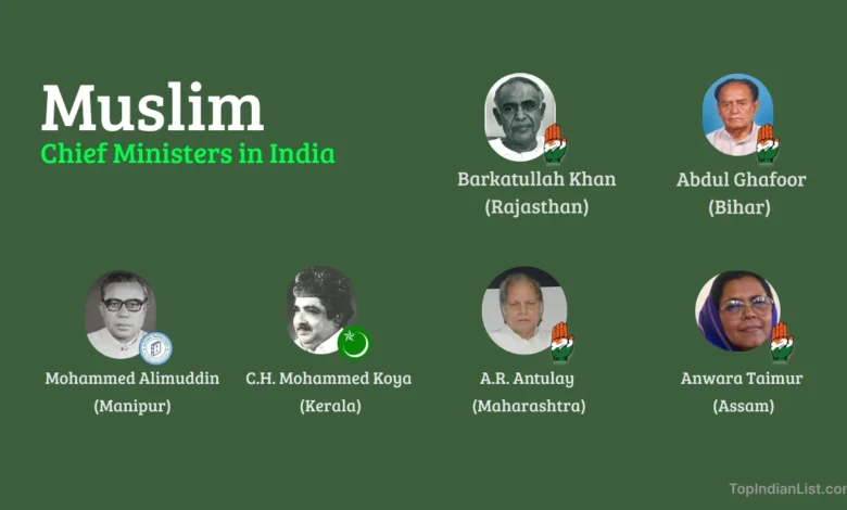 All Former Muslim Chief Ministers in India